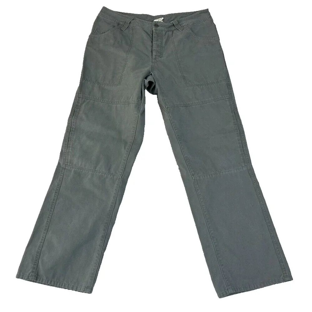 The North Face Pants Mens 34 Gray Canvas Organic Cotton Hiking Camping Trail